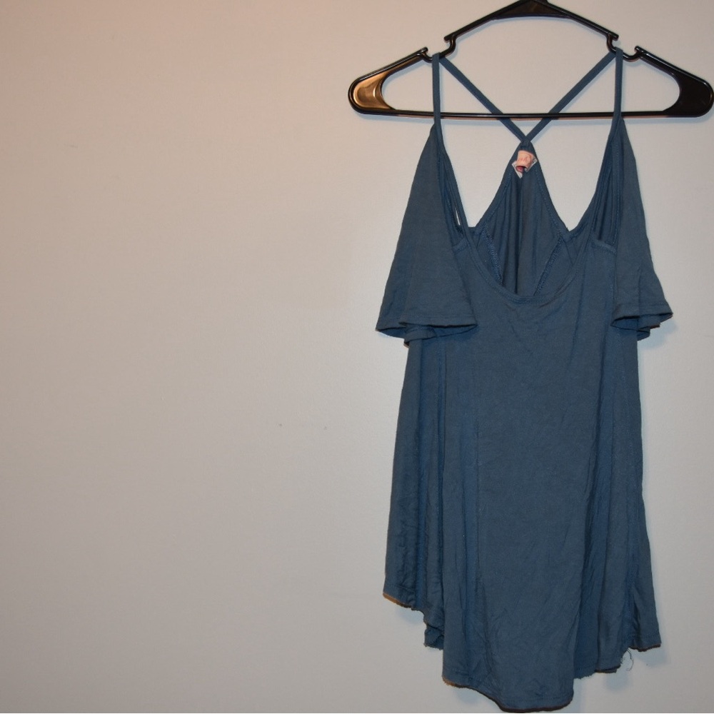 Blush Deep Blue Strappy Top